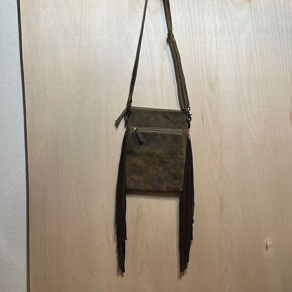 MYRA BAG Beautifully Handcrafted Premium Leather & Hide “Auburn Sky” - Picture 3 of 5